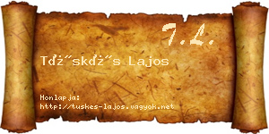 Tüskés Lajos névjegykártya